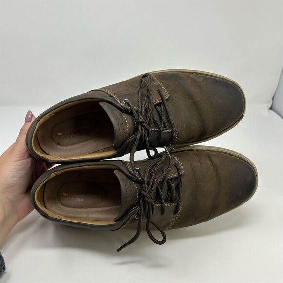 Clarks Men's Brown Leather Lace Up Casual Shoes Size 10 Comfort Quality - Picture 10 of 13